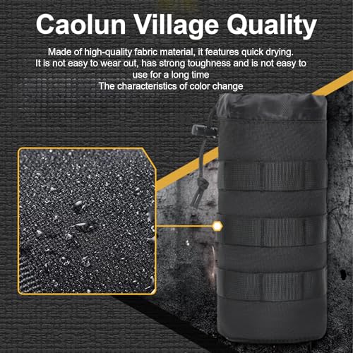 Taktisch Flaschenhalter Molle Flaschenhalter mit Kordelzug Molle Wasserflaschentasche Flaschenhalter Rucksack Tragbarer Wasserbehälter Beutel Tasche für Outdoor-Wandern, Jagd, Camping-Training