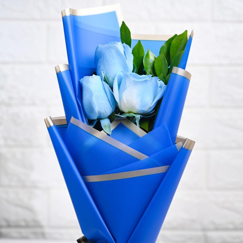 FlowerAura Love Bouquet of 3 Blue Spray Rose & 5 Chocolates For Birthday & Anniversary Gift, Valentine Day Gift, Mother's Day Gift & Gift for Boyfriend, Girlfriend, Husband & Wife (Same Day Delivery) 4 51428BdUpGL