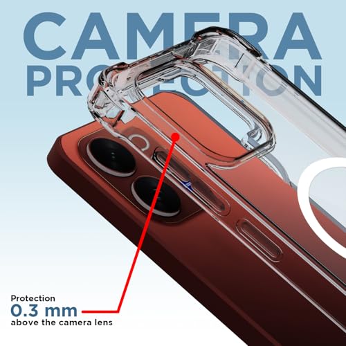 Image of Amazon Basics Back Cover for Vivo V70 5G Mag-Safe Shockproof PC + TPU Protective Case Magnetic Support Bumper Case (Transparent Mag-Safe)