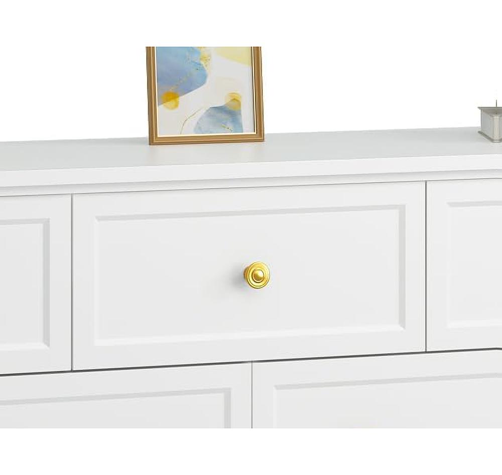 white and gold dresser amazon Amazon.com: CARPETNAL White Dresser for Bedroom, 7 Drawer Dresser with Wide  Drawers and Gold Metal Handles, 55" White and Gold Dressers TV Stand,  Modern Dressers & Chests of Drawers for Hallyway, Entryway :