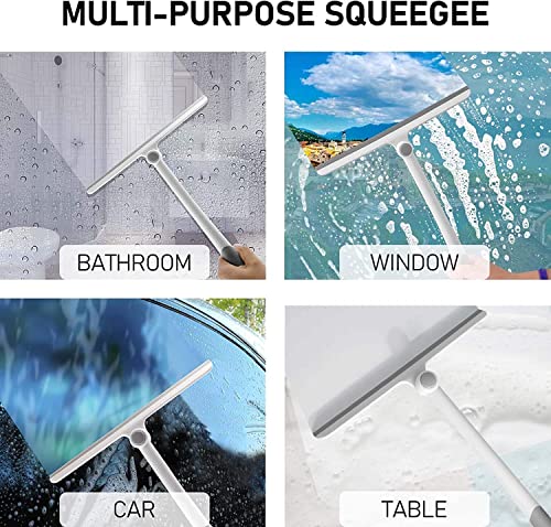 Image of ROKTRY 360 Rotatable Cleaning Glass Wiper Window Cleaner, Silicone Squeegee for Bathroom, Windows, and Car Glass, Window Squeegee, Mirror Scraper Brush with Soft Rubber (Multicolor)