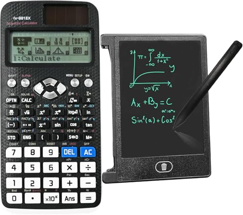 FX-991EX Calculadora Multifunción Científica con Tableta de Escritura borrable LCD de 4,4 Pulgadas, con 522 Funciones y 10+2 dígitos Pantallas, para Estudiantes y Profesores (Negro)