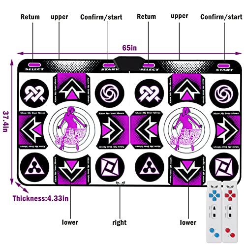 Wuyule Dancing Mat - Electronic Dance Mat For Kids And Adults Dancing Game Dance Pad Wireless Non-Slip Dancer Step Pads, High Elasticity And Sensitivity, Multi-Function Games & Levels (Double) #TOP4