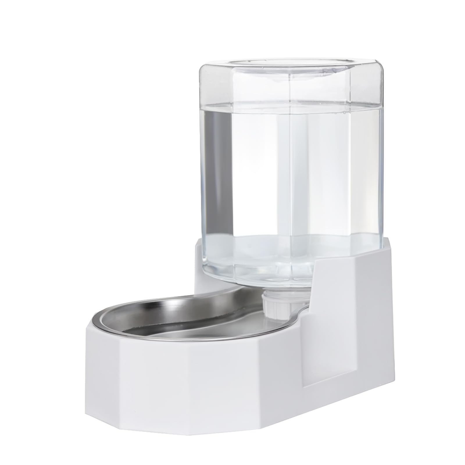 RIZZARI Automatic 4L Gravity Stainless Steel Pet Waterer, Fortunate Angular Water Feeder with Edges, Safe and Large Capacity, Suitable for Small and Medium-Sized Cats and Dogs (4L+)