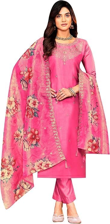 Shalwar Kameez rose cousu en taille 56 résout vos recherches de tenue indienne
