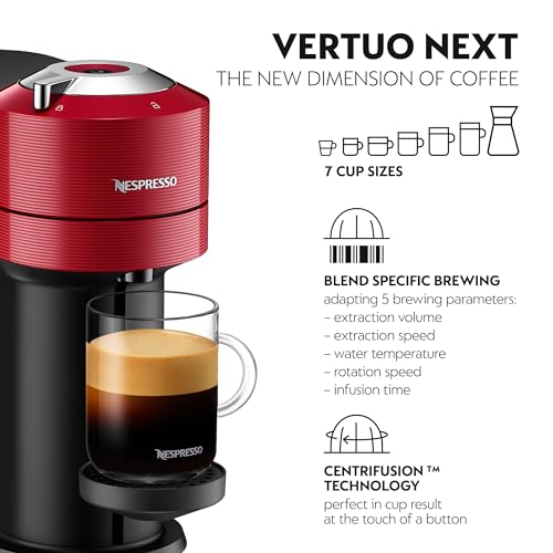 Image of Nespresso Vertuo Next Coffee Machine, Cherry Red