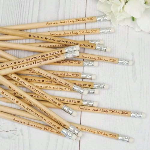 Crayons personnalisés pour étudiants et mariages lot de 50 pour souvenir durable