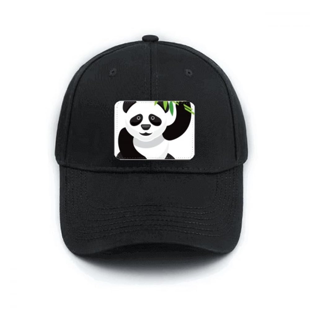 Casquette baseball noire panda chinois réglable couvre-chef été unisexe en coton