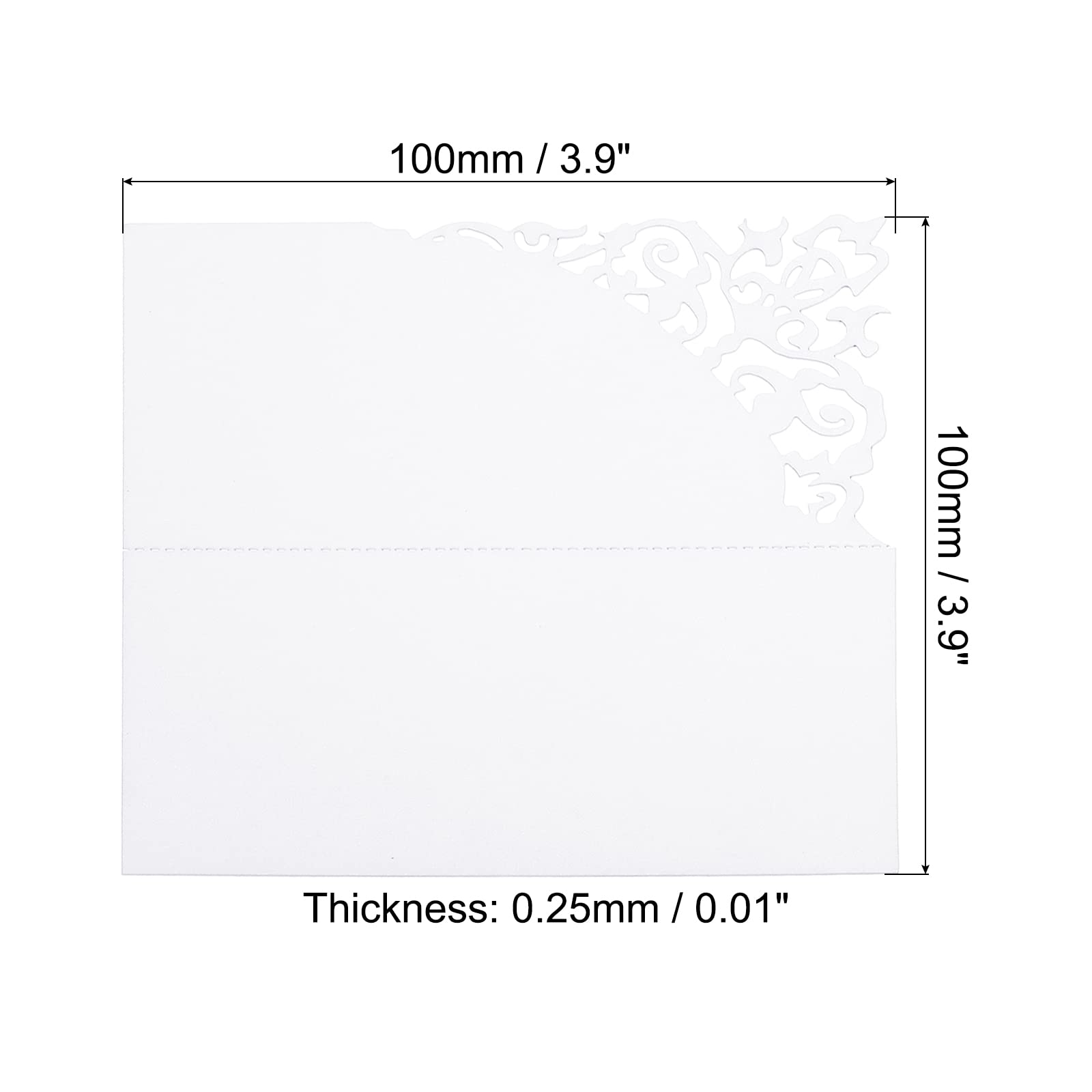 PATIKIL Table Name Place Cards,50Pcs 3.9 x 3.9inch Favor Decor Hollow Design Seat Blank Card for Wedding Party Seating Place Cards White - Image 2