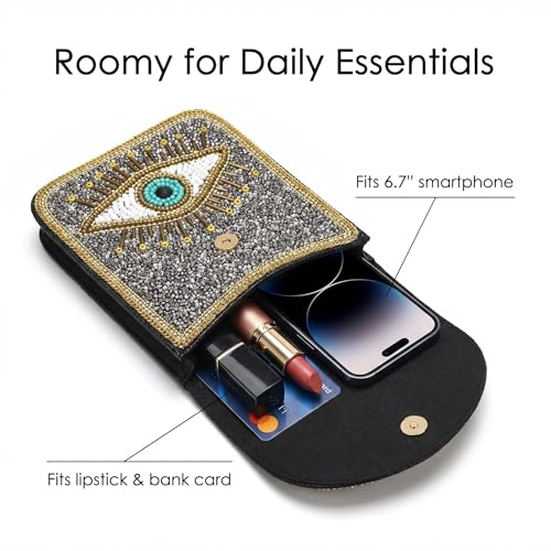 Image of Small Crossbody Bags for Women Designer Cell Phone Bag Boho Shoulder Wallet Purse