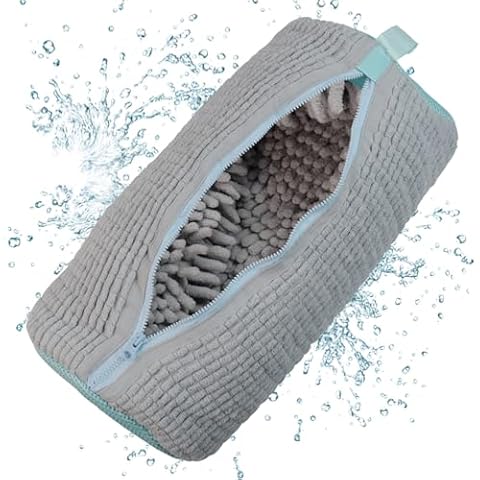Shoe Washing Machine Bag for Most Shoe Types 15.35" x 7.48" Reusable Mesh Shoes Laundry Bag with Zipper 360° Deep Cleaning Sneaker Tennis Shoe Washing Bag for Washer and Dryer - Grey Cover