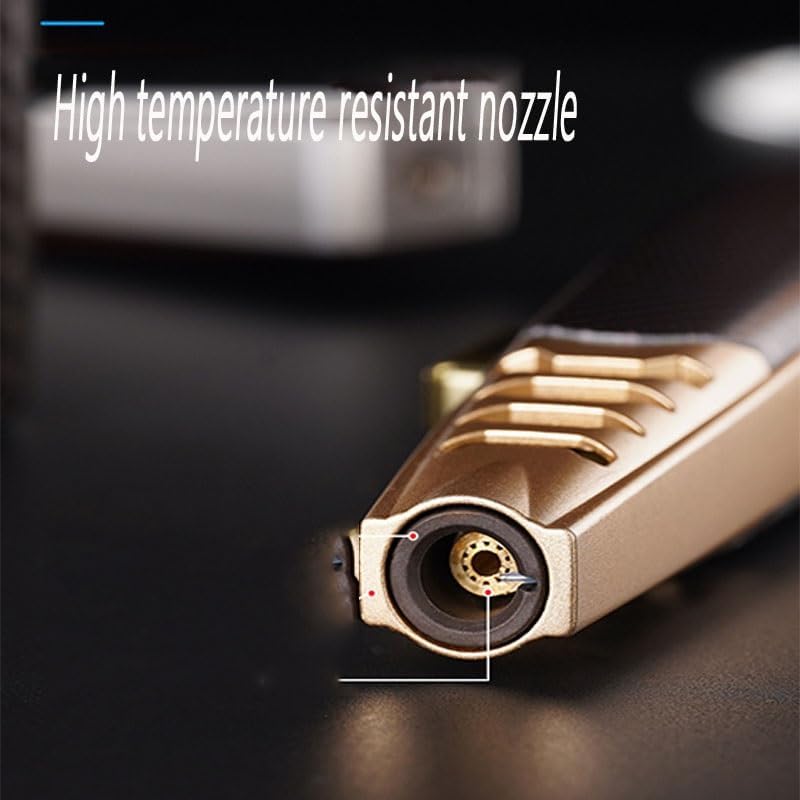 Fire Blaze Lighter，Bright Blaze Torch Lighter, Fireblaze Electric Lighter, Adjustable Flame Torch Lighter with Safety Lock, Refillable Butane Gas Lighter，kitchen Torch Lighter for Creme Brulee(Black)