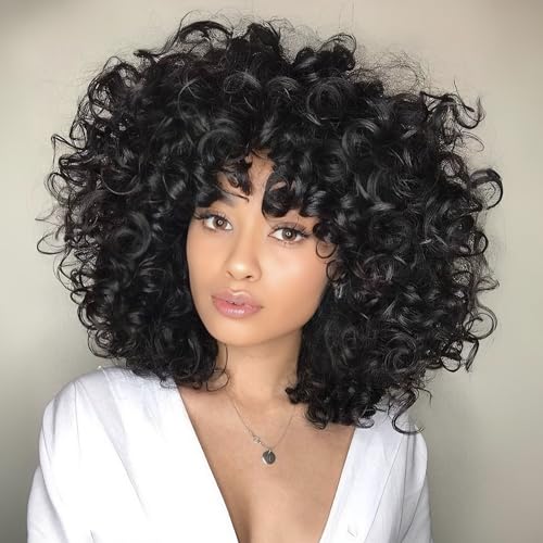3 Packs Jamaican Bounce Crochet Hair 2X Ringlet Wand Curl Crochet Braids 8 inch Synthetic Pre Looped Crochet Hair Extensions Crochet Braiding Hair 60 Roots (1B)