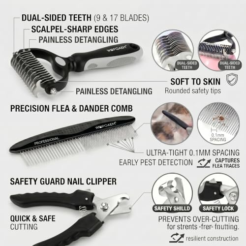 Image of Self Cleaning Slicker Brush for Dog Shedding & Deshedding Grooming | Fluff & Detangle Short Long Hair, Ideal for Dogs & Cats Heavy Dense Wavy Curly Coats to Easily Prevent Severe Matting at Home