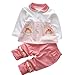 2pcs Baby Girl Clothes Set Infant Outfits with Long Sleeve Toddler Shirt + Pants(18M, Red)