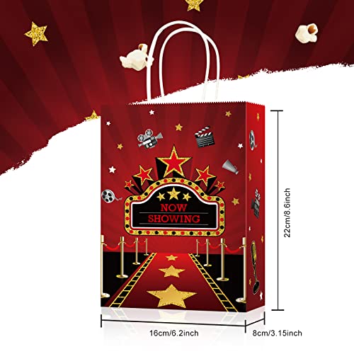 24 Pcs Movie Night Party Bags With Tissue Papers Movie Party Favor Bags With Handles Cinema Party Goody Candy Bags Now Showing Gift Bags For Kids Movie Birthday Party Decoration Supplies #TOP1