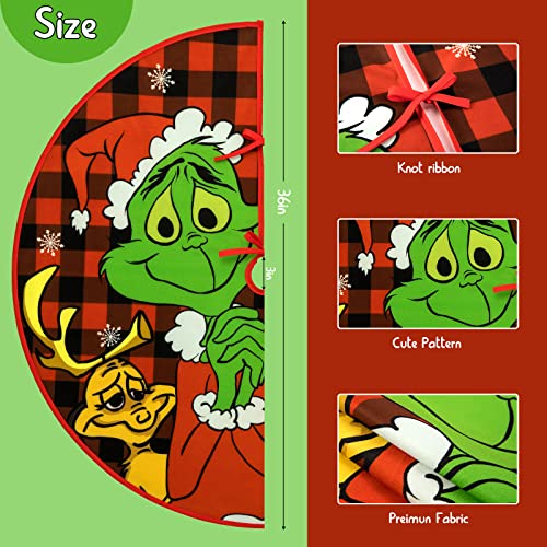 Christmas Tree Skirt Green Monster Xmas Tree Floor Doormat For Christmas Winter New Year House Decoration Supplies Holiday Party 36 Inch #TOP2