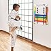Tilhumt Karate Belt Display Rack, Taekwondo Belt Display with Stickers, Martial Arts Belt Display Holder for 8 Belts with Medals Hanger, No Assembly Required (White)