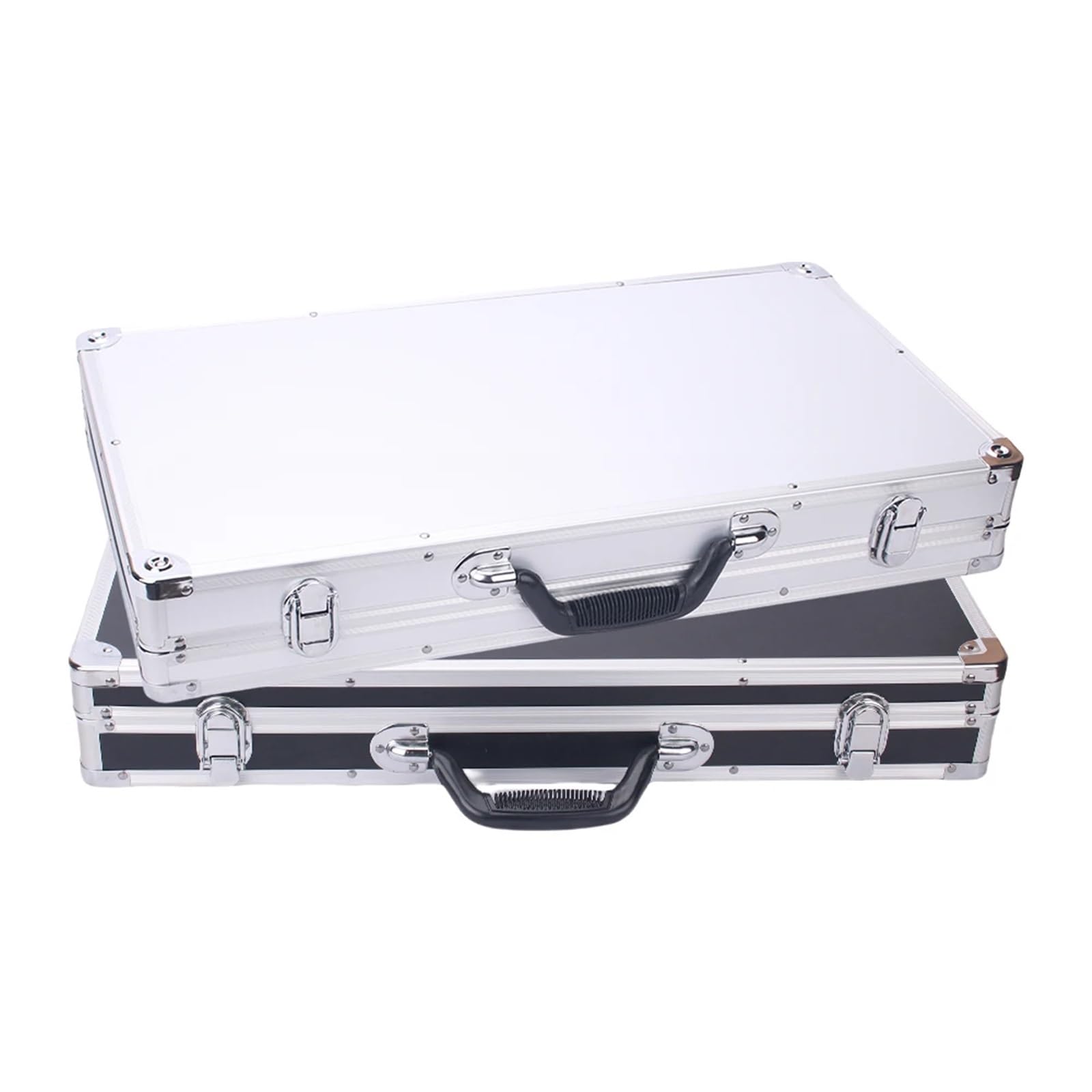 MaletíN De Aluminio Con Asa Caja de Herramientas, caja equipo aluminio, herramientas portátil for mecánico, Maleta gran capacidad, estuche rígido 58x32x8,5 cm, Rectangular(Silver)