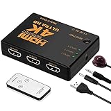 hdmi switch 4k hdr 60hz 【3 Entradas 1 Salida HDMI Switcher】El interruptor selector Neefeaer 1x3 HDMI puede conectar 3 fuentes de señal HDMI a 1 pantalla HDMI, realizando todos los dispositivos HDMI que funcionan simultáneamente. No requiere software ni controladores.