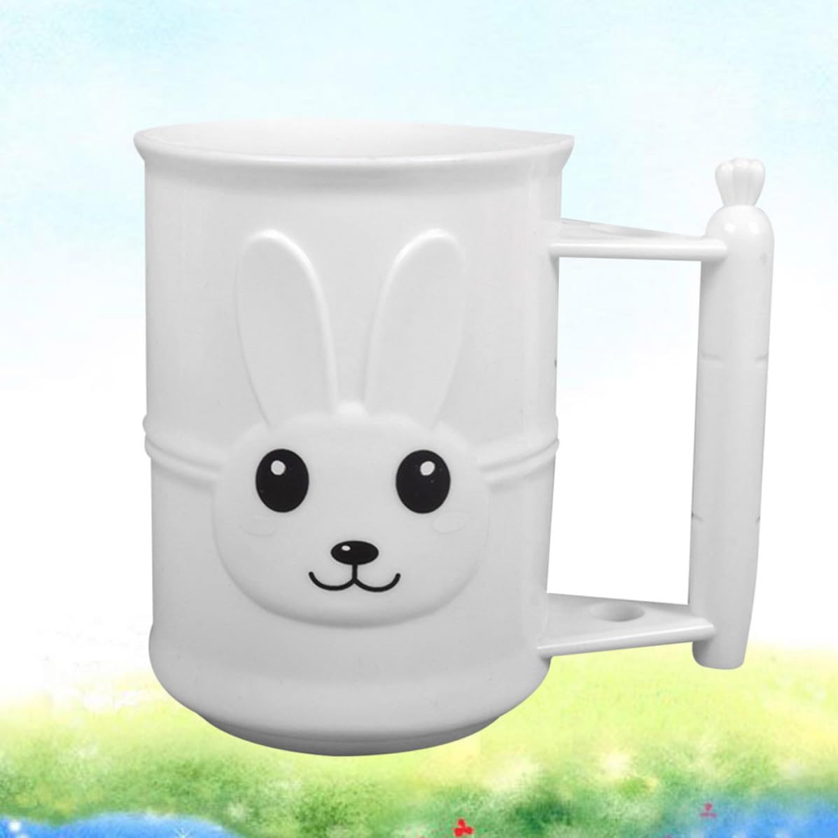 Luxshiny Cartoon Rabbit Toothbrush Cup Plastic Bathroom Tumbler White