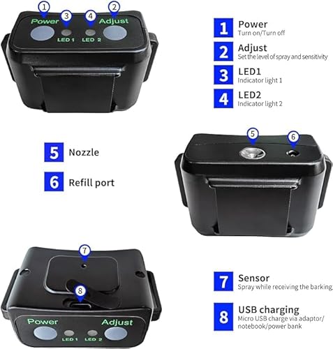 Yvette Per X1BC Citronella Dog Bark Collar,Anti Bark Spray Collar,Citronella Dog Bark Training Collar thumb #3