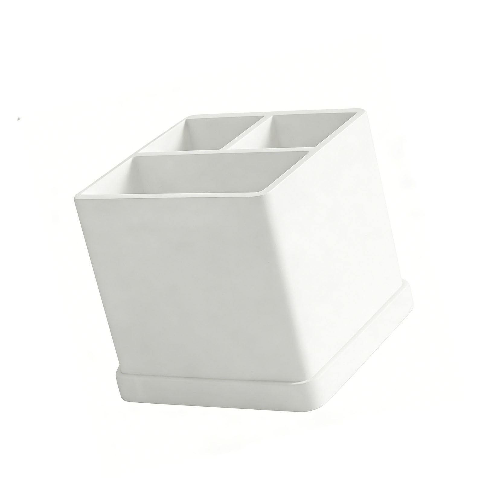 Ekoama Silicone Toothbrush Holder With 3 Sections For Bathroom Countertop Arranging Electric Brushes And Hygiene Accessories