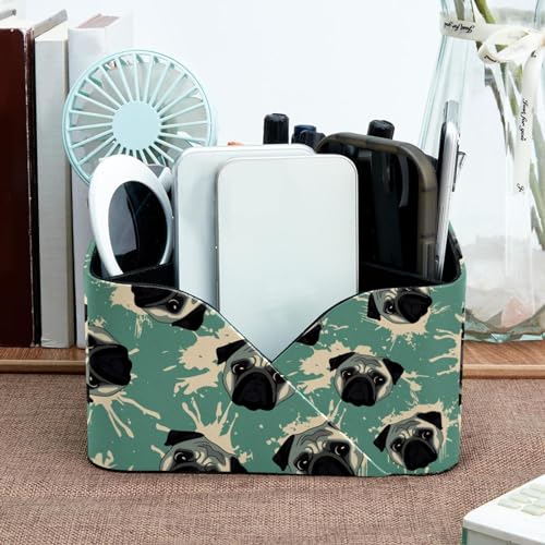 Organiseur de bureau gris à 4 compartiments pour stylos - 7