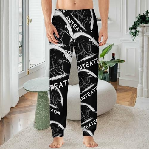 Anteater Black And White Men's Pajama Bottoms Sleep Lounge Soft Comfy Pants Sleepwear2