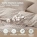 TOCOMOA Tan Gingham Duvet Cover Bedding Set 100% Washed Cotton Like Linen Feel Super Soft Comfy 3 Piece Brown Vintage Plaid Checkered Fall Comforter Cover Set (King 104