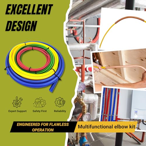 Image of 4Pcs HVAC Copper Pipe Bender Kit - 1 /4 inch, 3 /8 inch, 1 /2 inch, 5 /8 inch Tube Bending Strips (13ft Each) for Air Conditioner & Refrigerator Repair - PE Plastic Protector Prevents Kinks & Cracks