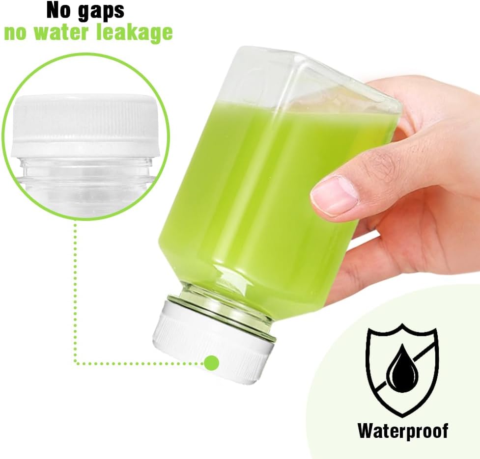 Plastic Juice Bottles, Reusable Juice Containers with White Tamper Proof Lids, Brush, Funnel and Labels, Clear Juice Containers for Juicing, Smoothie and Homemade Beverages (6PCS 4oz) - Image 7