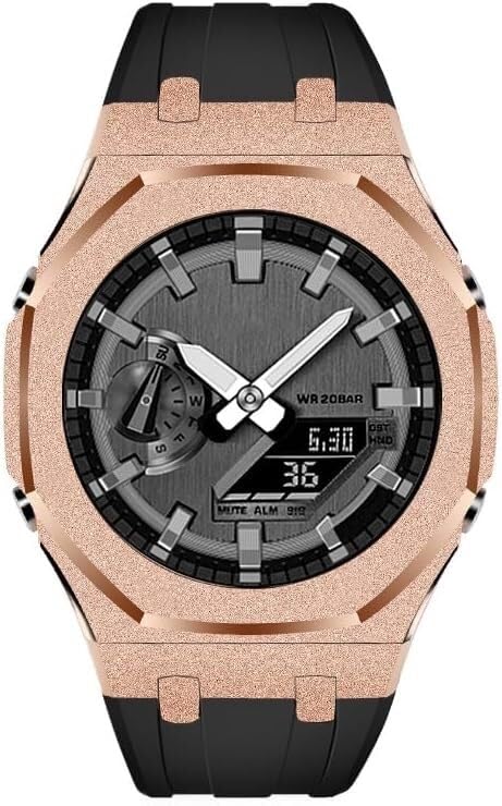 Bracelet de montre en caoutchouc et lunette acier givré pour modification GA2100