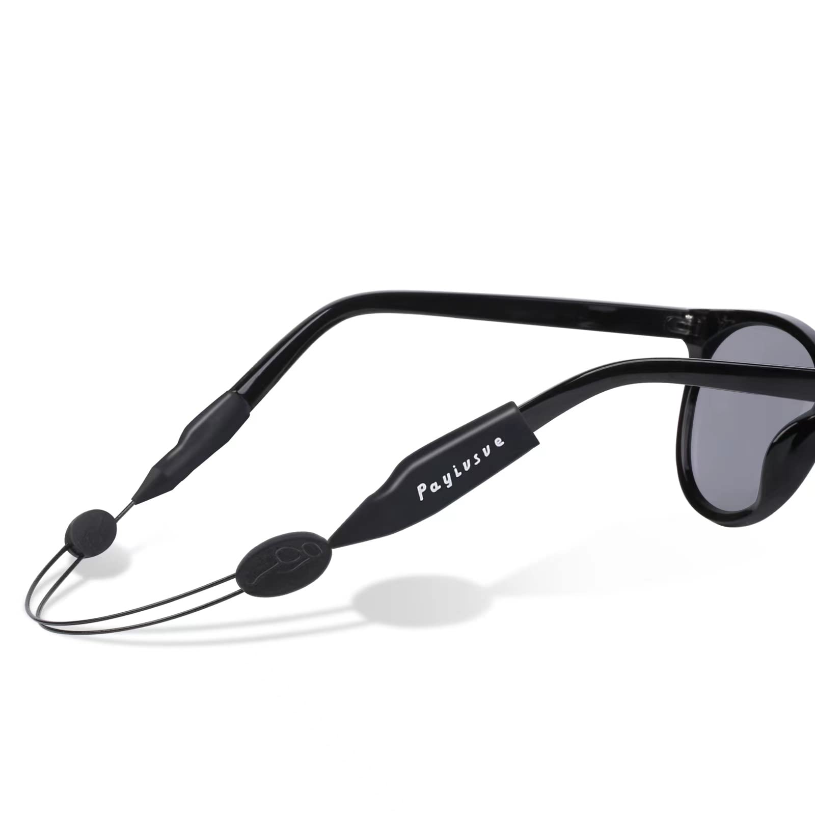 Payivsve Correa ajustable para gafas | Banda deportiva para mujer, niños, hombres | agarre seguro | Soporte resistente al agua adecuado, Negro