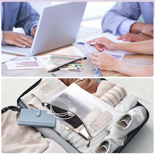 Bolsas de malla con cremallera A3 carpeta plastica transparente documentos organizador archivos 7