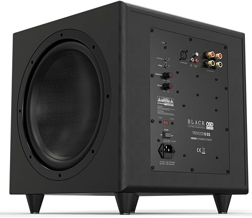 OSD Trevoce - Subwoofer activo de 15 pulgadas, triple controlador, 1600 W, respuesta de graves nativa EQ 15Hz, acabado de piel sintética