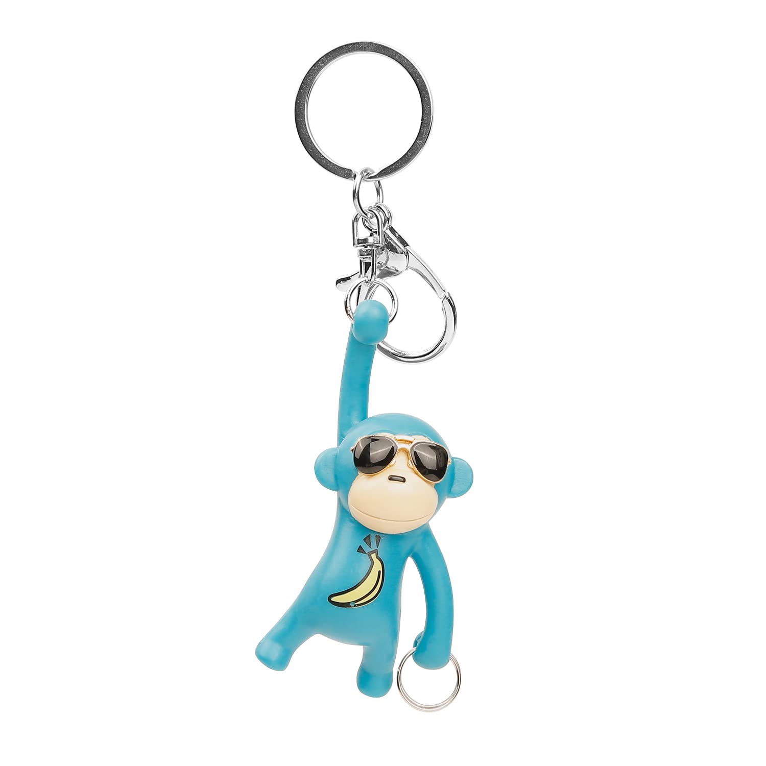YGMONER Cool Monkey Banana Keychains Car Keys Holder Backpack Pendant Charm