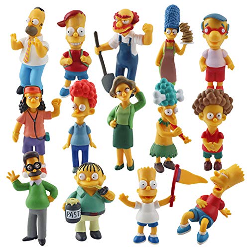 Yode 14pcs Set Anime Famille Simpsons Collection Action Figure Modele Decoration Personnages Statue Jouets Circulaire En Ligne