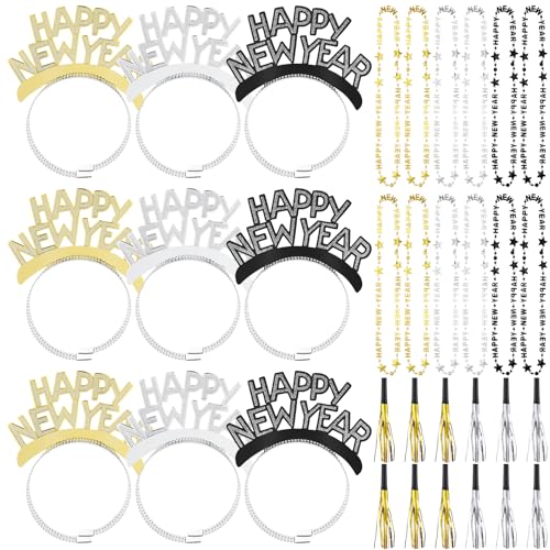 Fournitures de fête du Nouvel An avec bandeau Happy New Year et colliers