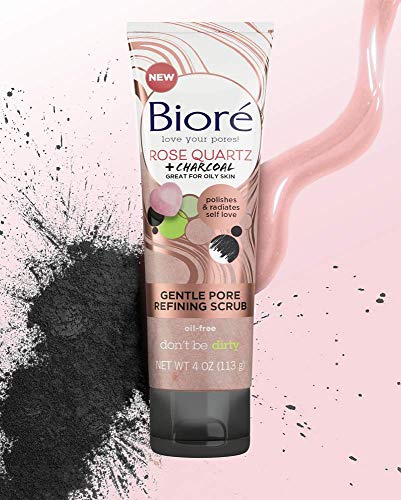 image for Bioré Rose Quartz With Charcoal Gentle Pore Refining scrub, exfoliati