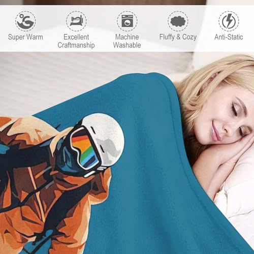 Couverture snowboard de lit en flannel douce et confortable, grand format - 6