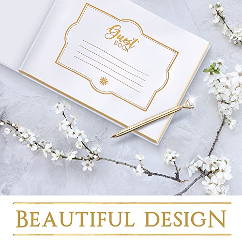 Wedding Guest Book, Wedding Guestbook With Gold Pen, Guest Book Wedding Gold Stamping, Bridal Shower Guest Book With Gold Paper Edges, Wedding Guestbook Alternative, Guestbook Wedding #TOP4
