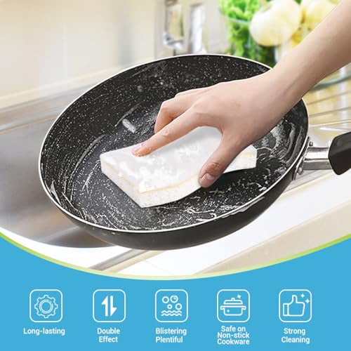 Image of AIDEA Sponges Kitchen, 9Count, Non-Scratch Scrub Sponge, Natural Sponge for Non-Stick Cookware, Cellulose Sponges for Dishes, Cleaning Power for Kitchen, Bathroom, Household
