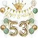 Anlgdi Luftballons 53. Geburtstag Dekoration Set, Ballons Happy 53th Birthday Frau Deko, Folienballon Zahl 53 Gold, Geburtstagsdeko 53 Jahre Mäaner Frauen, Folienballon 53 Geburtstag Dekoration