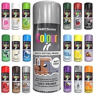 Classic Signature - 1 x All Purpose Grey Primer Aerosol Spray Paint 400ml Quick Drying Spray, Fast Dry and Excellent Coverage for Metal, Wood, Plastic and More