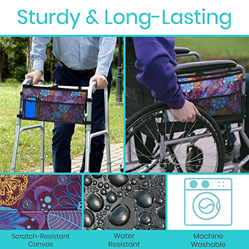 Vive Walker Bag - Accessories Wheelchair Basket Pouch (Water Resistant) - Seniors Caddy Accessory Attachment For Folding, Rolling Walkers - Carry Storage Carrier Tote - Lightweight, Universal Size #TOP4