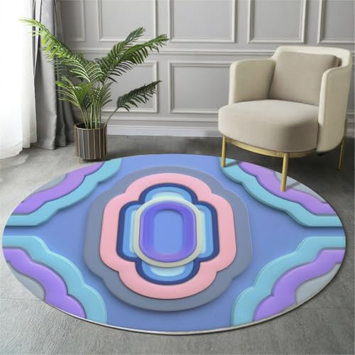 Moquette pour salon et chambre bébé tapis rond 80cm doux - 3
