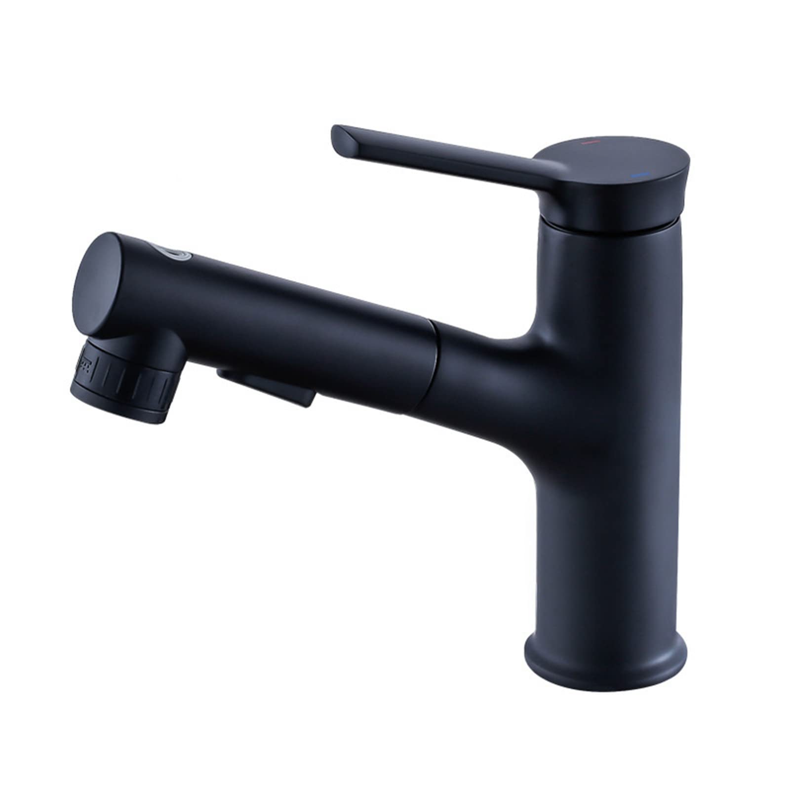 Mitigeur de lavabo de salle de bain à douchette extractible, robinet de cuisine noir