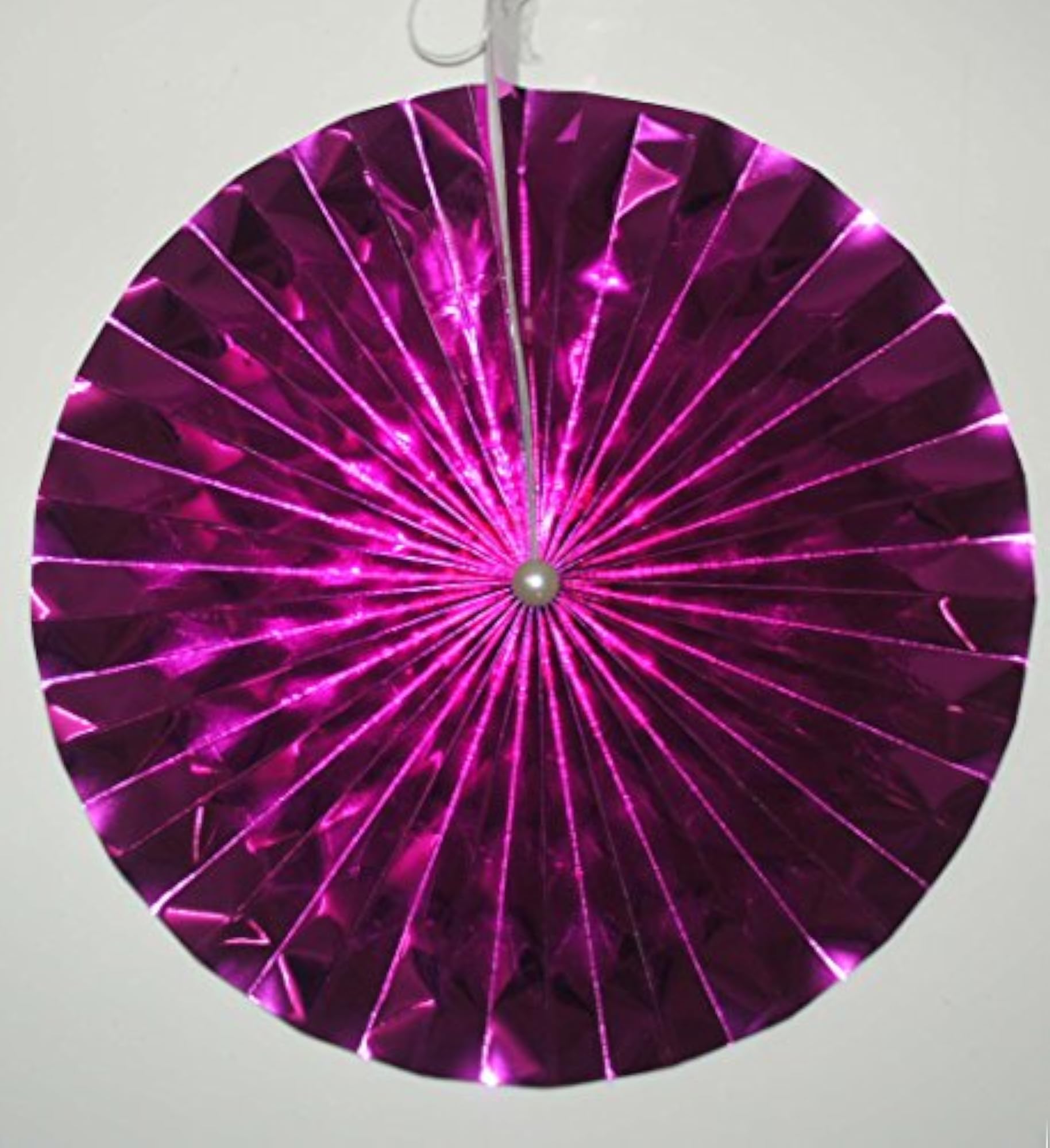 Metallic Pink Foil Paper Fan Decorations, Set of 2