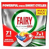 Fairy Platinum Plus Cytryna Tabletki do zmywarki All in One, 71 tabletek, najlepsze czyszczenie, aby naczynia były lśniąco czyste, nadają połysk i zapobiegają powstawaniu kamienia